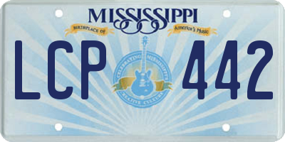 MS license plate LCP442