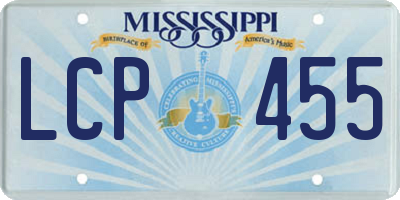 MS license plate LCP455