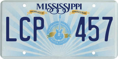 MS license plate LCP457