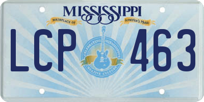 MS license plate LCP463