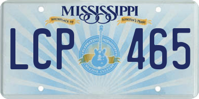 MS license plate LCP465