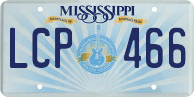 MS license plate LCP466