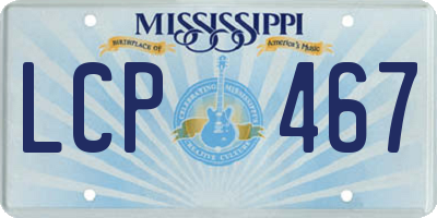 MS license plate LCP467