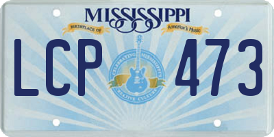 MS license plate LCP473