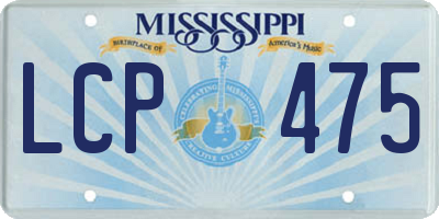 MS license plate LCP475