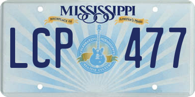 MS license plate LCP477