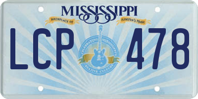 MS license plate LCP478
