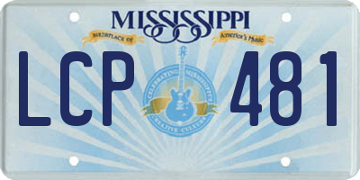 MS license plate LCP481