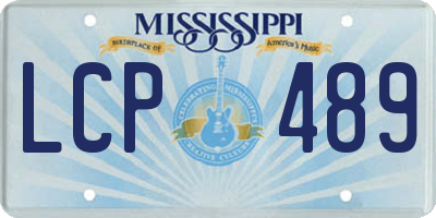 MS license plate LCP489