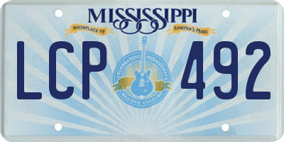MS license plate LCP492