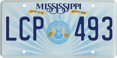 MS license plate LCP493