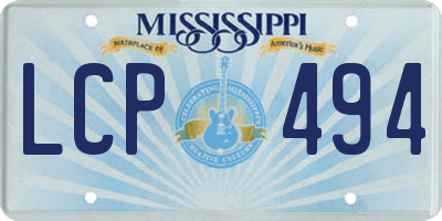 MS license plate LCP494