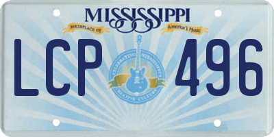 MS license plate LCP496