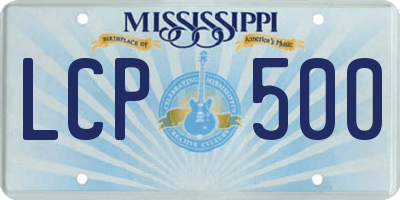 MS license plate LCP500