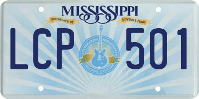 MS license plate LCP501