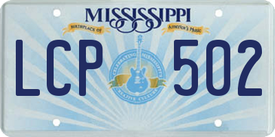 MS license plate LCP502