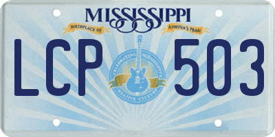 MS license plate LCP503