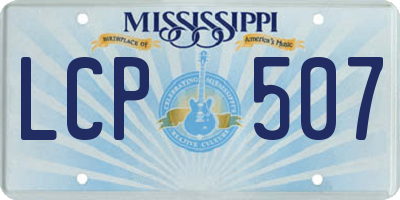 MS license plate LCP507