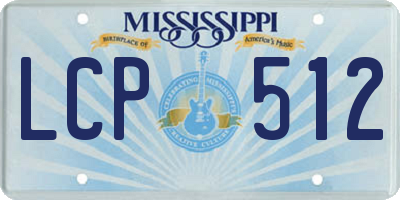 MS license plate LCP512