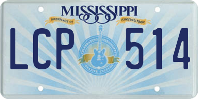MS license plate LCP514