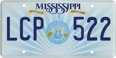 MS license plate LCP522
