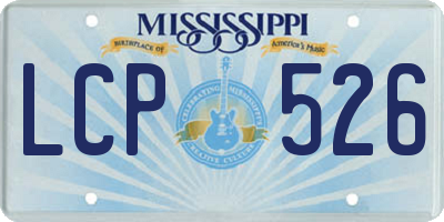 MS license plate LCP526