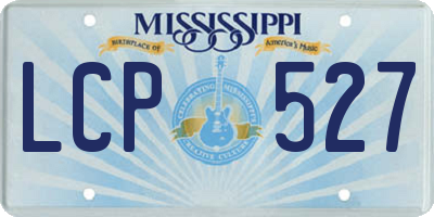 MS license plate LCP527