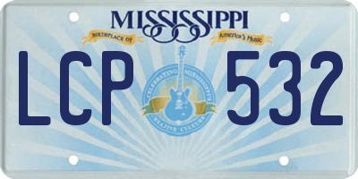 MS license plate LCP532