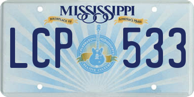MS license plate LCP533