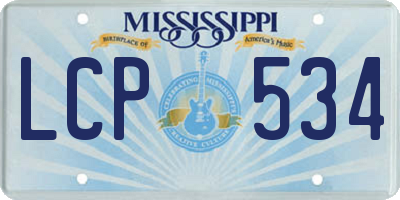 MS license plate LCP534