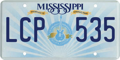 MS license plate LCP535