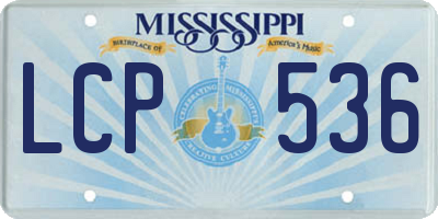 MS license plate LCP536