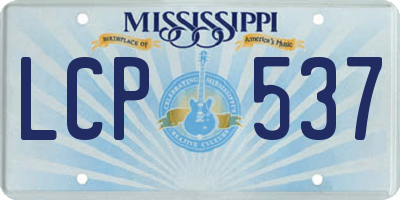 MS license plate LCP537