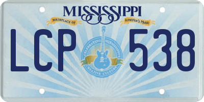 MS license plate LCP538