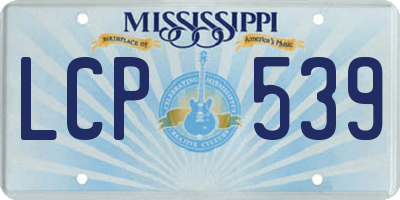 MS license plate LCP539