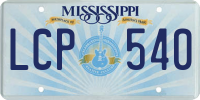 MS license plate LCP540