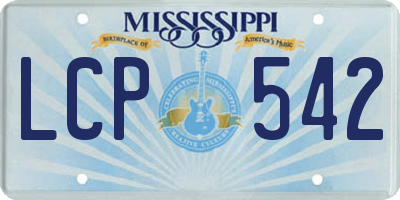 MS license plate LCP542