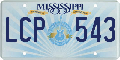 MS license plate LCP543