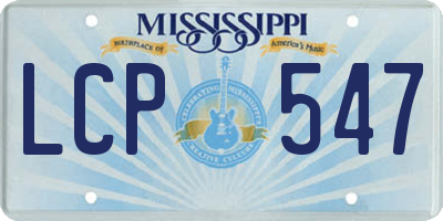 MS license plate LCP547
