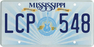 MS license plate LCP548