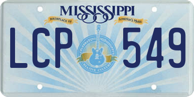 MS license plate LCP549
