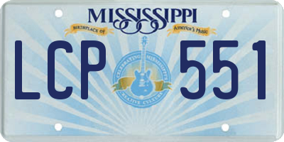 MS license plate LCP551
