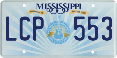 MS license plate LCP553