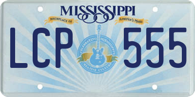 MS license plate LCP555