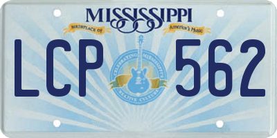 MS license plate LCP562