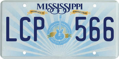 MS license plate LCP566