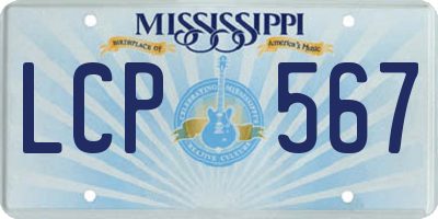MS license plate LCP567