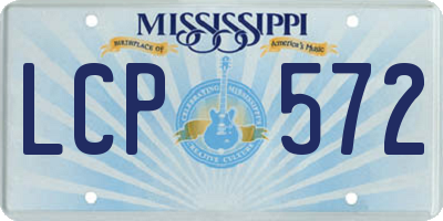 MS license plate LCP572