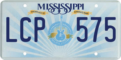 MS license plate LCP575