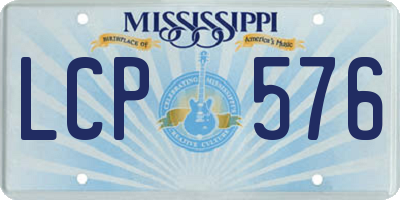 MS license plate LCP576